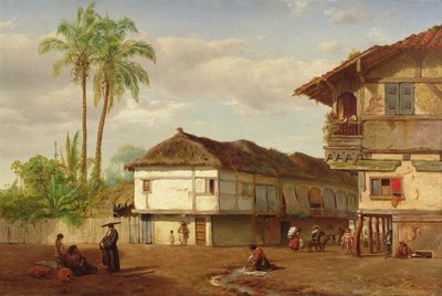 Straatbeeld van Guayaquil, Ecuador, 1859 door Louis Rémy Mignot